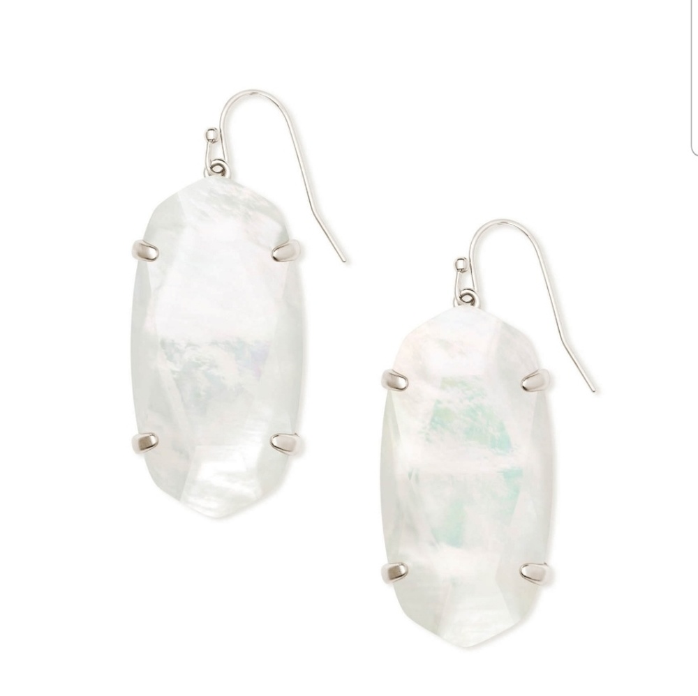 Esme Silver Drop Earrings In Ivory Pearl